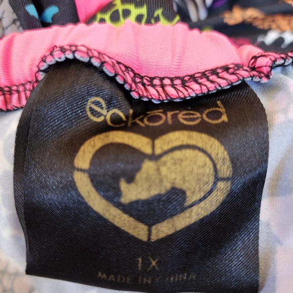 ECKO RED Halter Hooded Mini Dress Sz 1X Black Graffiti Pattern - Picture 6 of 14